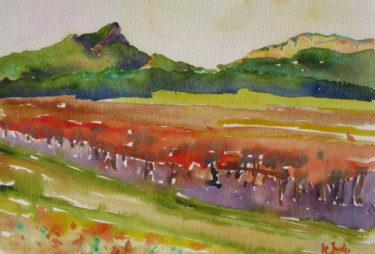 Le Pic Saint-Loup et l'Hortus en automne 30X40